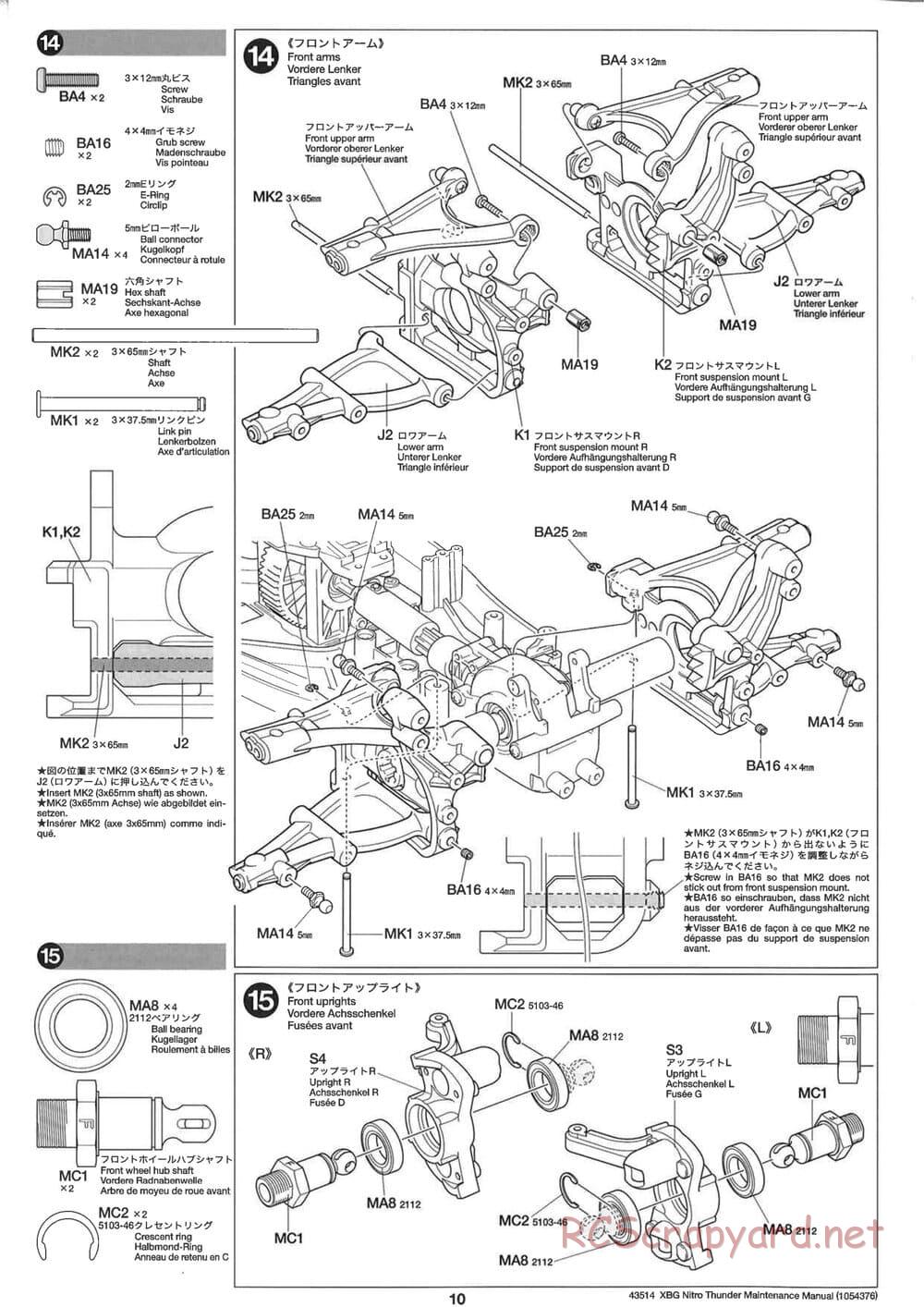 Tamiya - Nitro Thunder - NDF-01 Chassis - Manual - Page 10