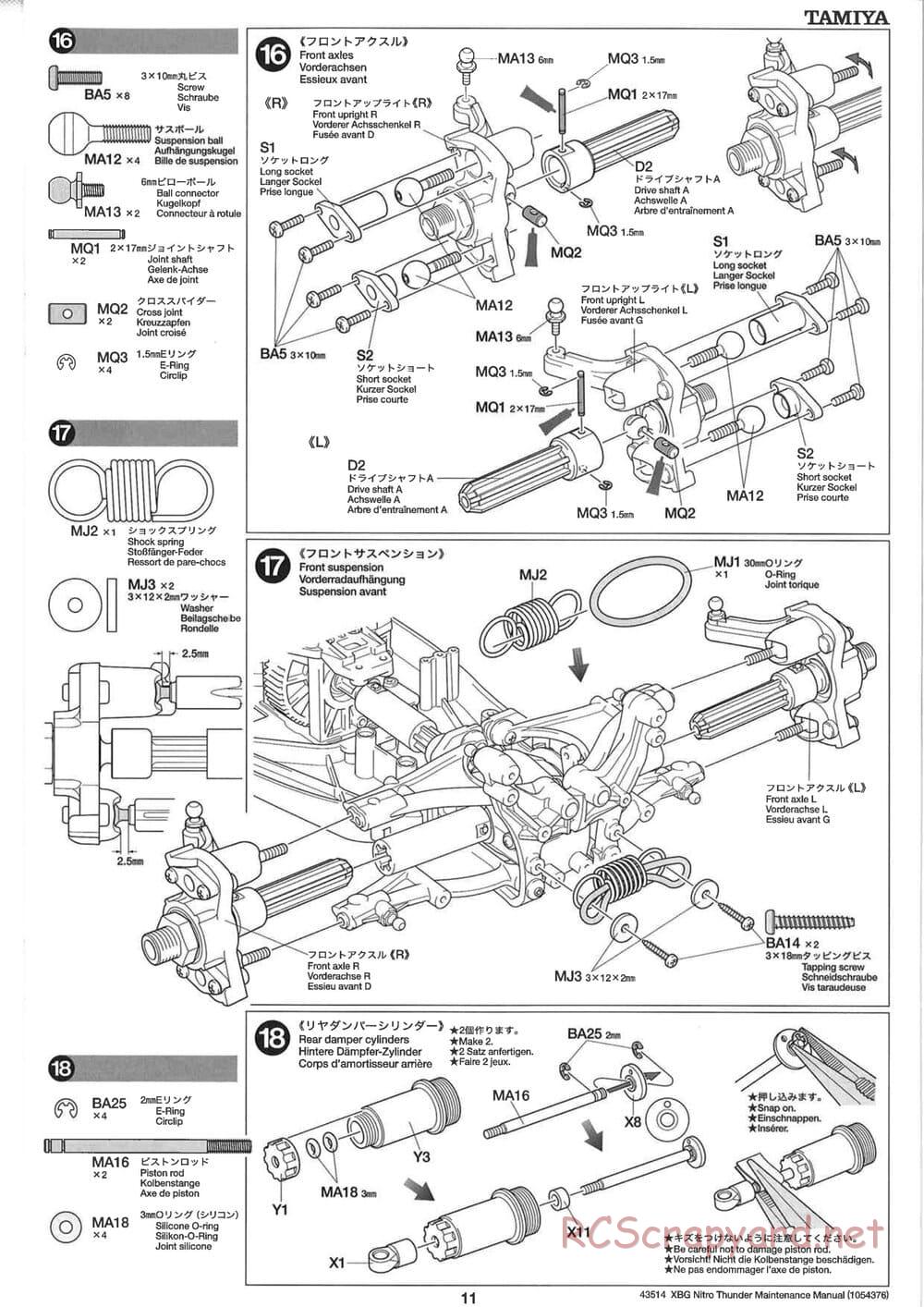 Tamiya - Nitro Thunder - NDF-01 Chassis - Manual - Page 11