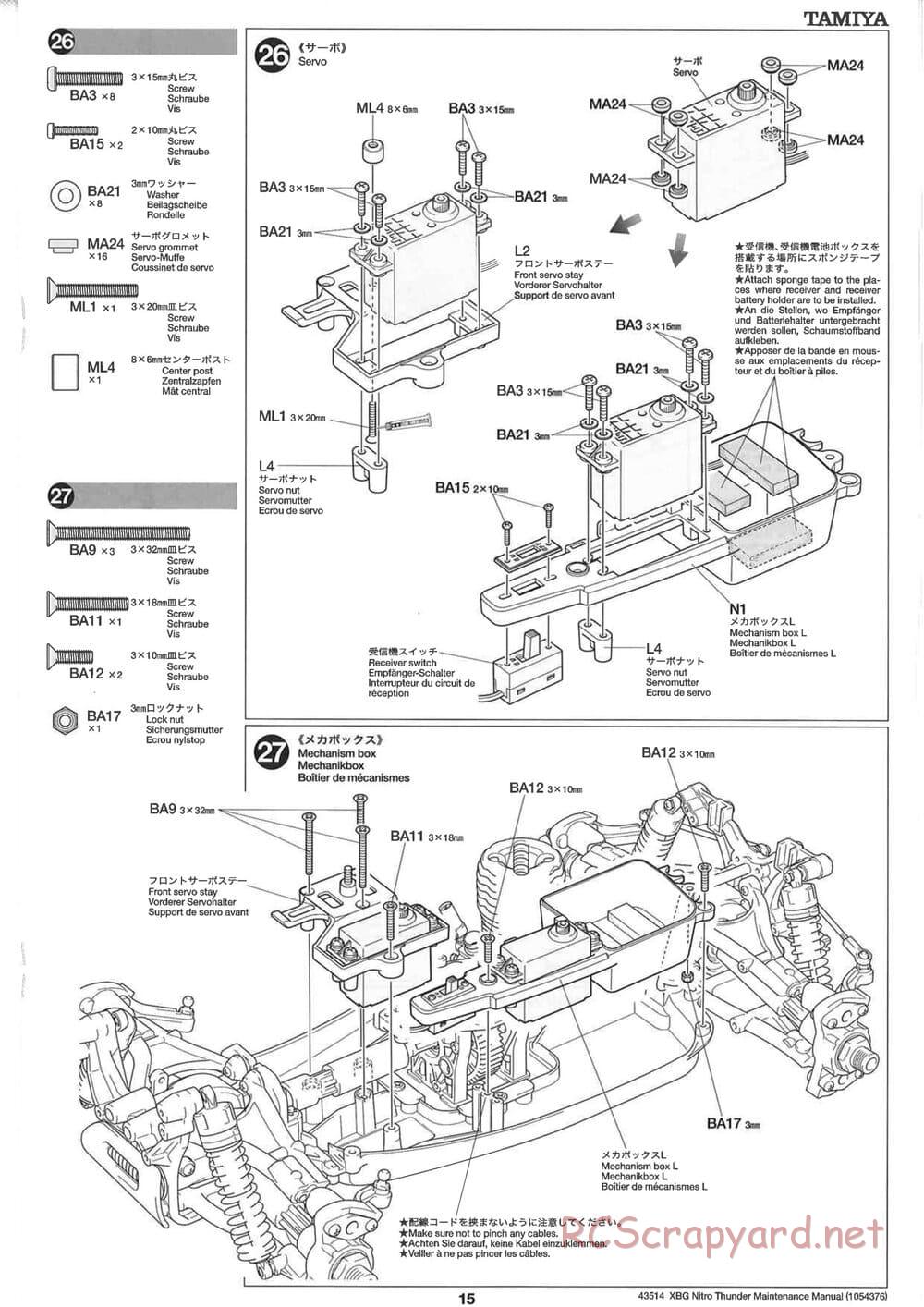 Tamiya - Nitro Thunder - NDF-01 Chassis - Manual - Page 15