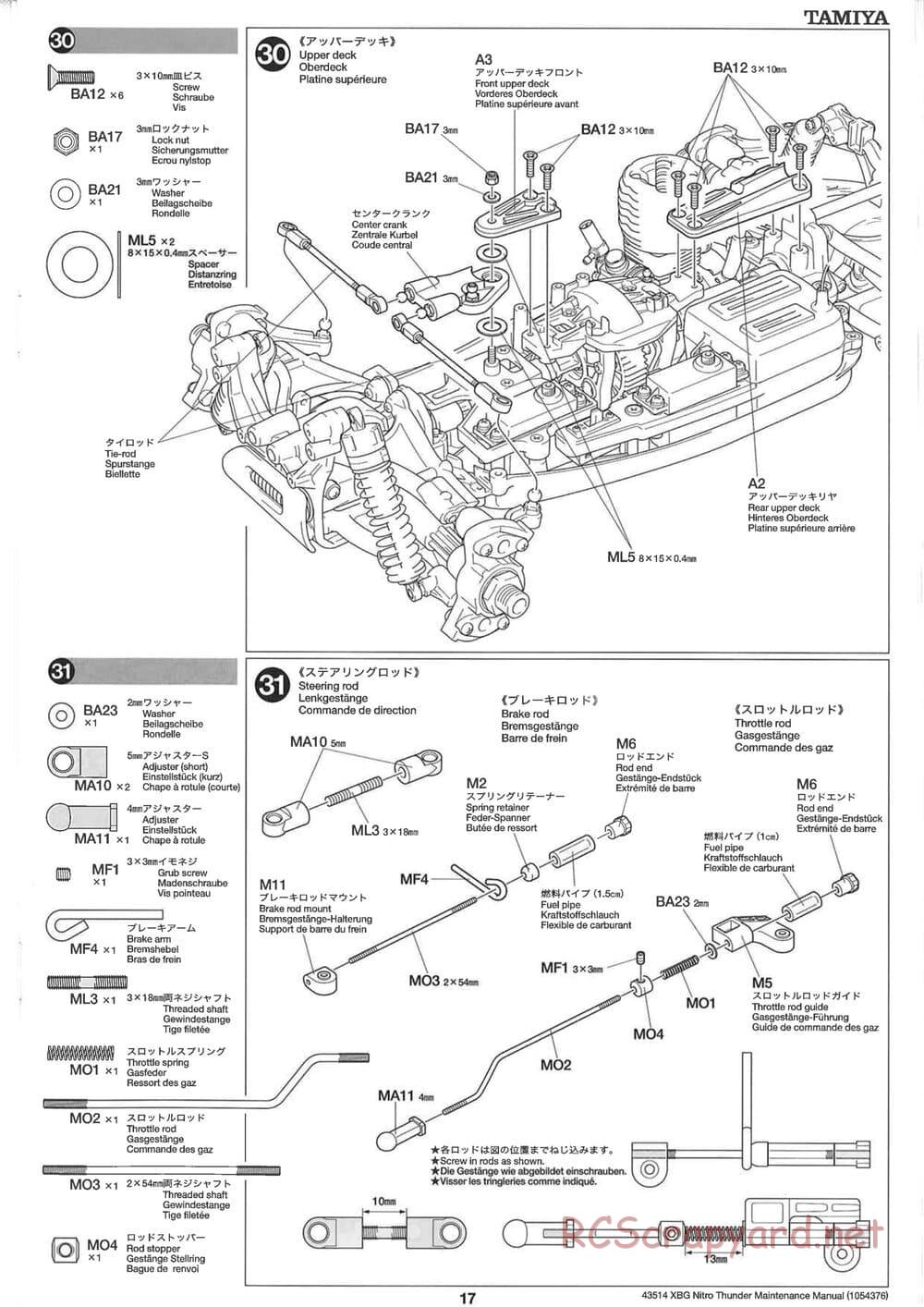 Tamiya - Nitro Thunder - NDF-01 Chassis - Manual - Page 17