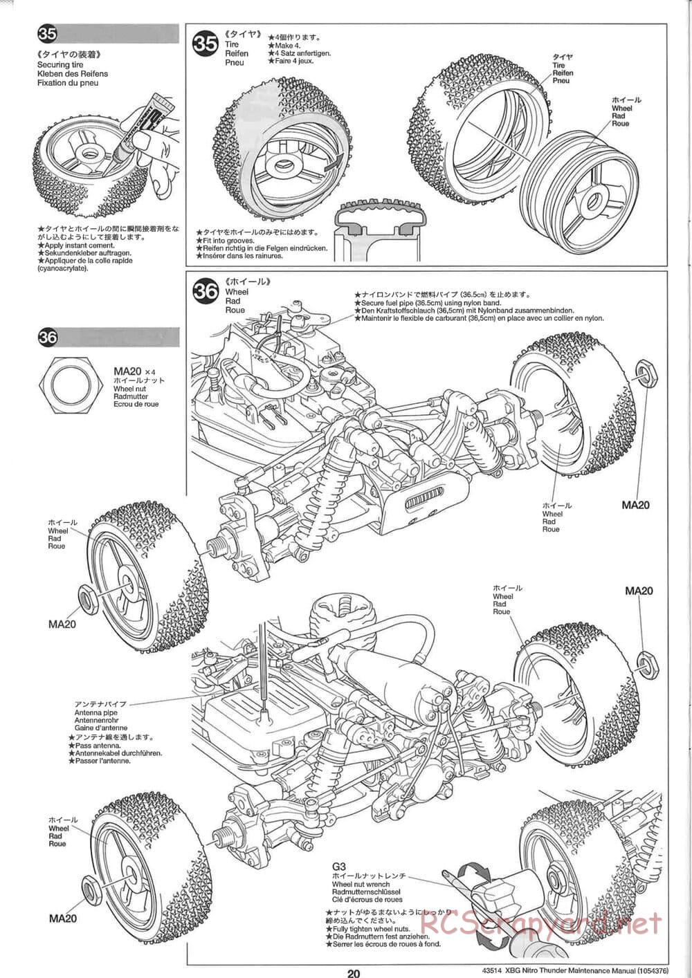 Tamiya - Nitro Thunder - NDF-01 Chassis - Manual - Page 20
