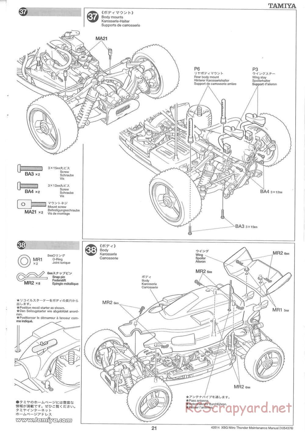 Tamiya - Nitro Thunder - NDF-01 Chassis - Manual - Page 21