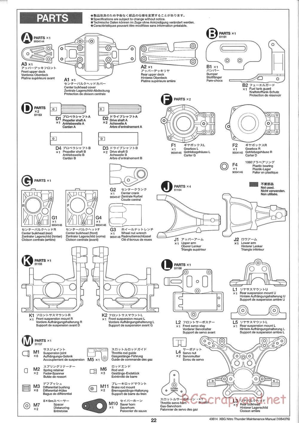 Tamiya - Nitro Thunder - NDF-01 Chassis - Manual - Page 22