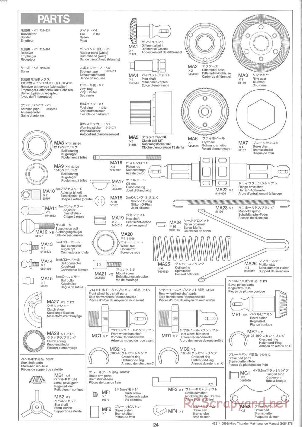 Tamiya - Nitro Thunder - NDF-01 Chassis - Manual - Page 24