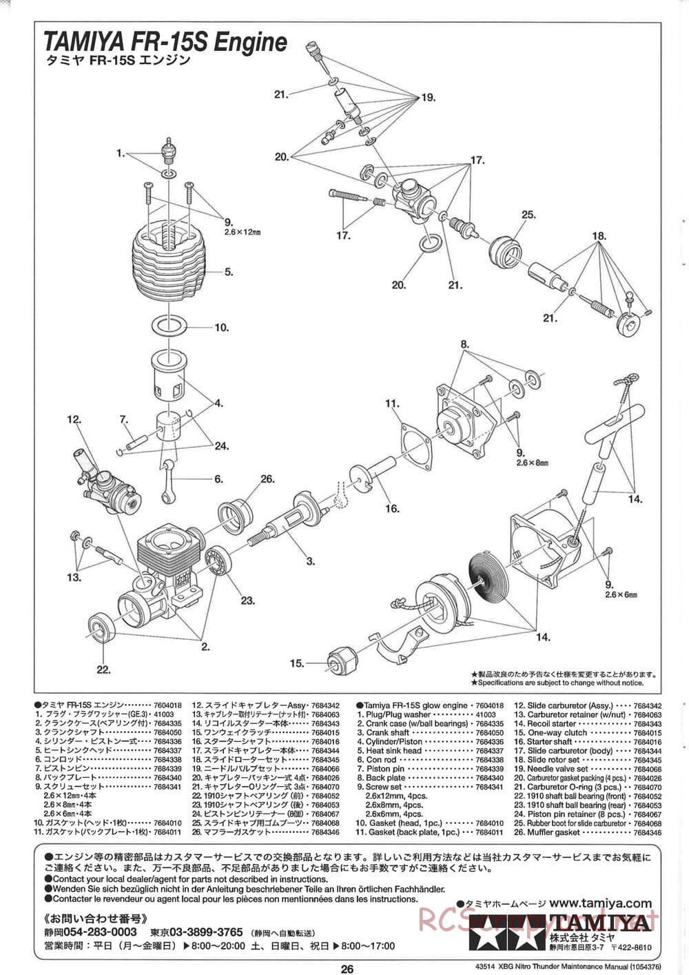 Tamiya - Nitro Thunder - NDF-01 Chassis - Manual - Page 26