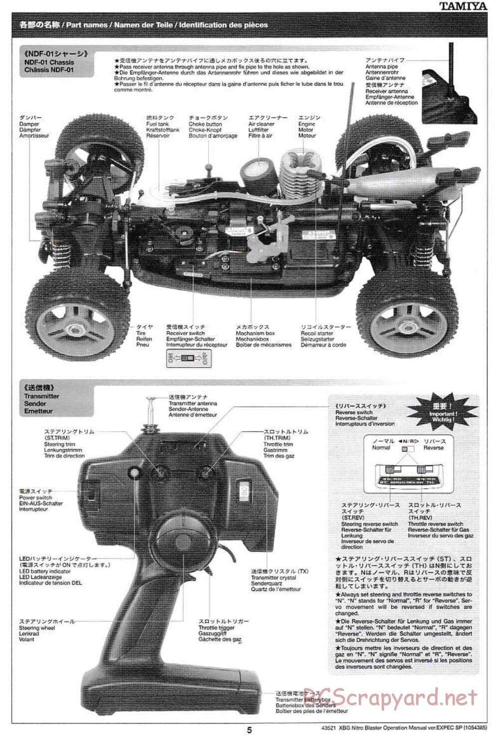 Tamiya - Nitro Blaster - NDF-01 - Operating Manual - Page 5