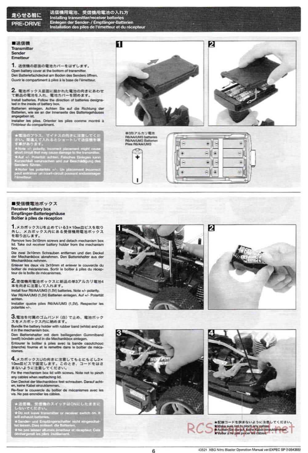 Tamiya - Nitro Blaster - NDF-01 - Operating Manual - Page 6