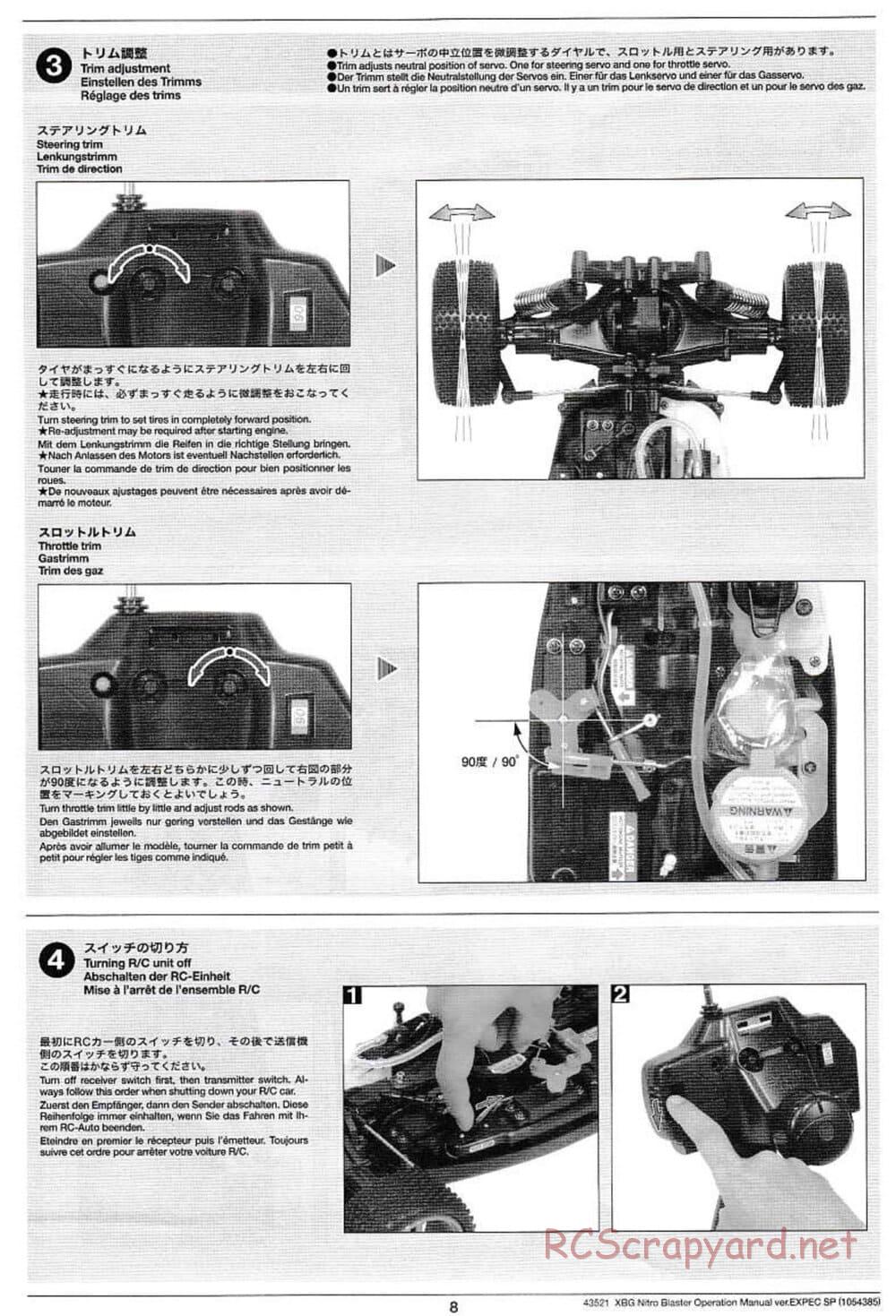 Tamiya - Nitro Blaster - NDF-01 - Operating Manual - Page 8