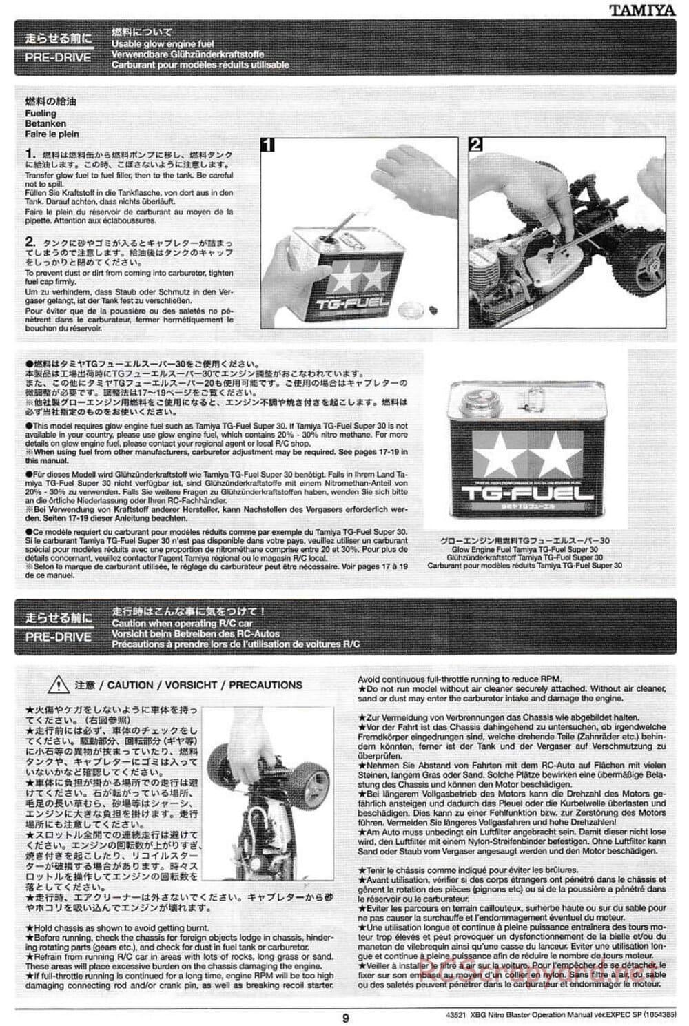 Tamiya - Nitro Blaster - NDF-01 - Operating Manual - Page 9