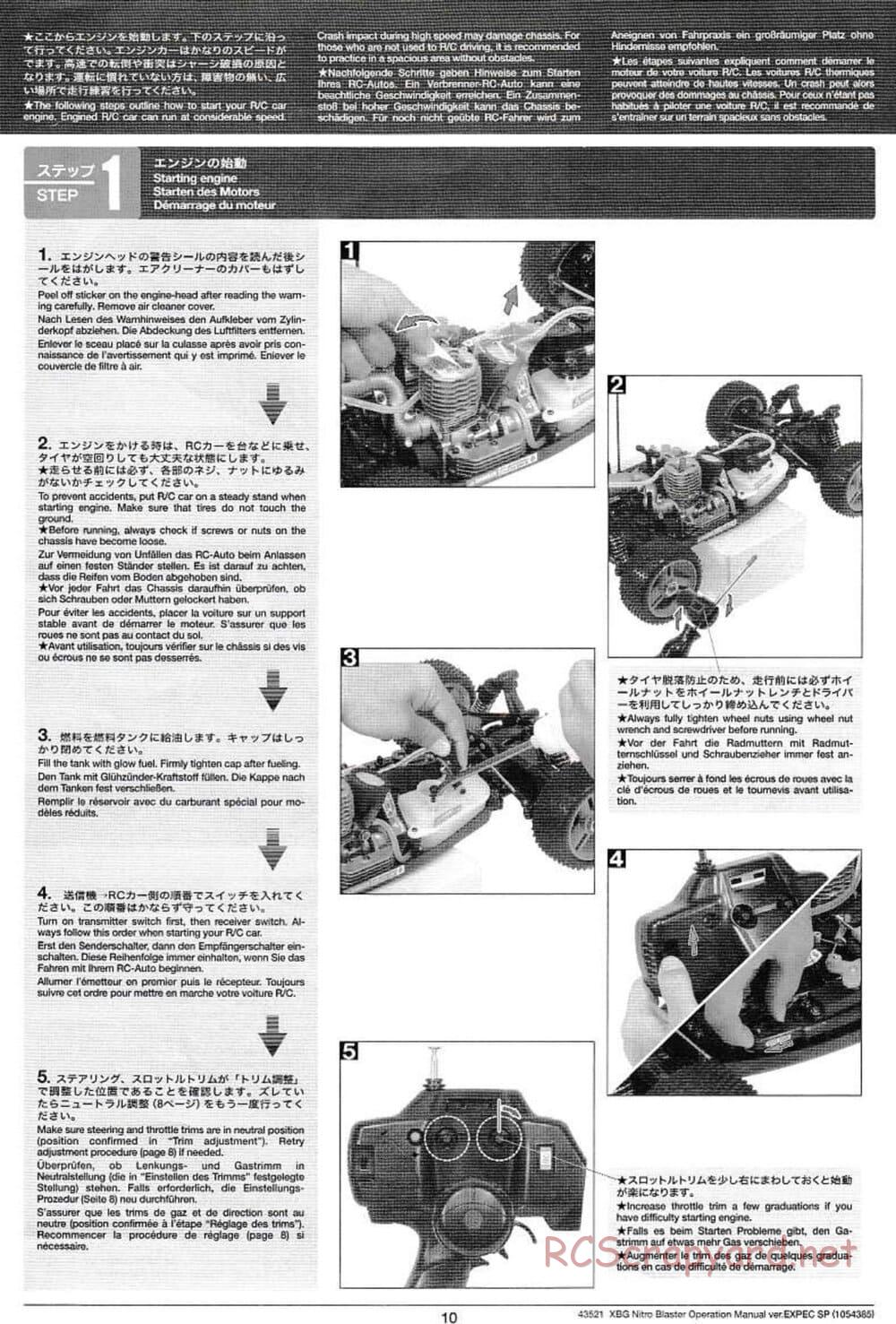 Tamiya - Nitro Blaster - NDF-01 - Operating Manual - Page 10