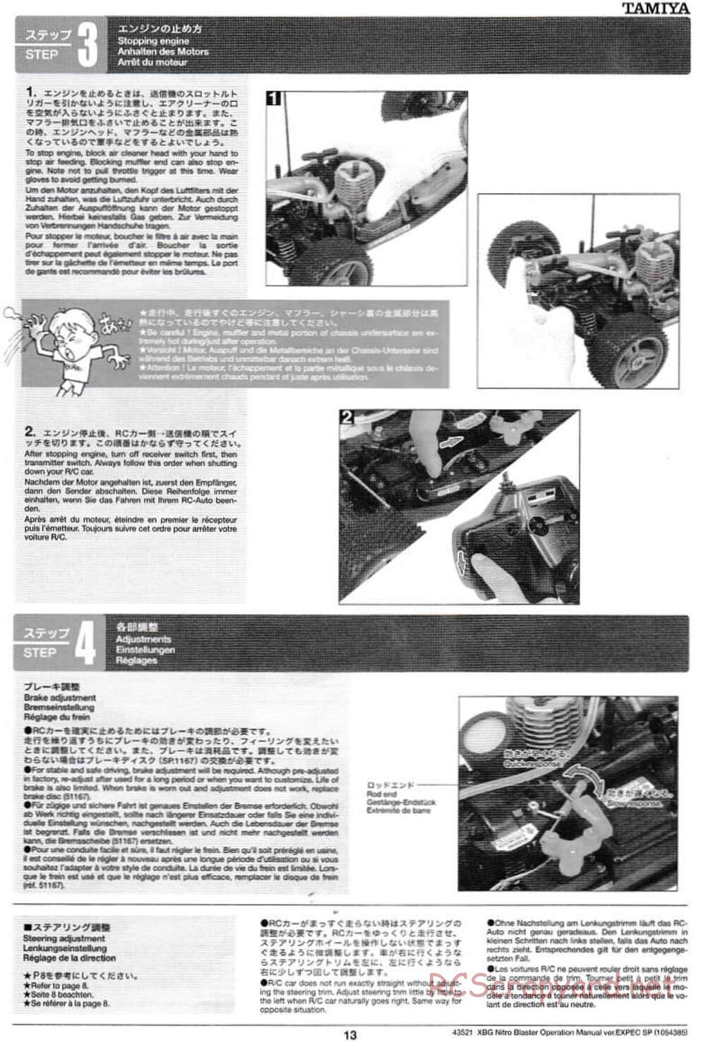 Tamiya - Nitro Blaster - NDF-01 - Operating Manual - Page 13