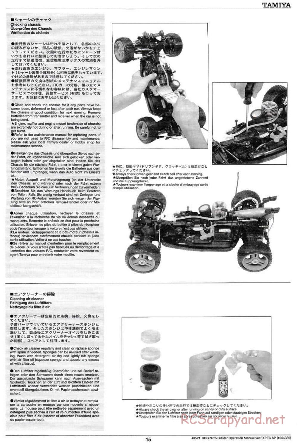Tamiya - Nitro Blaster - NDF-01 - Operating Manual - Page 15
