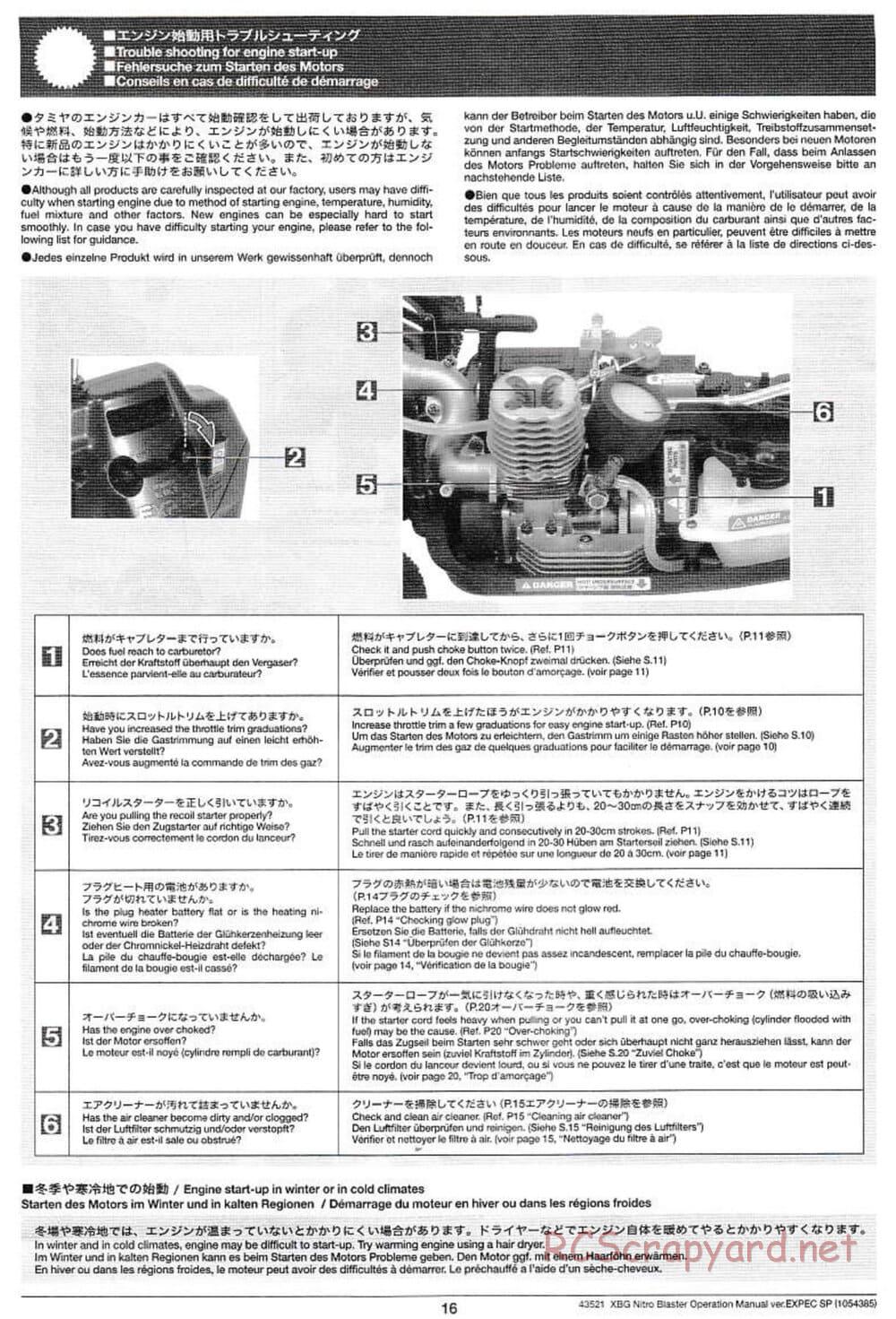 Tamiya - Nitro Blaster - NDF-01 - Operating Manual - Page 16