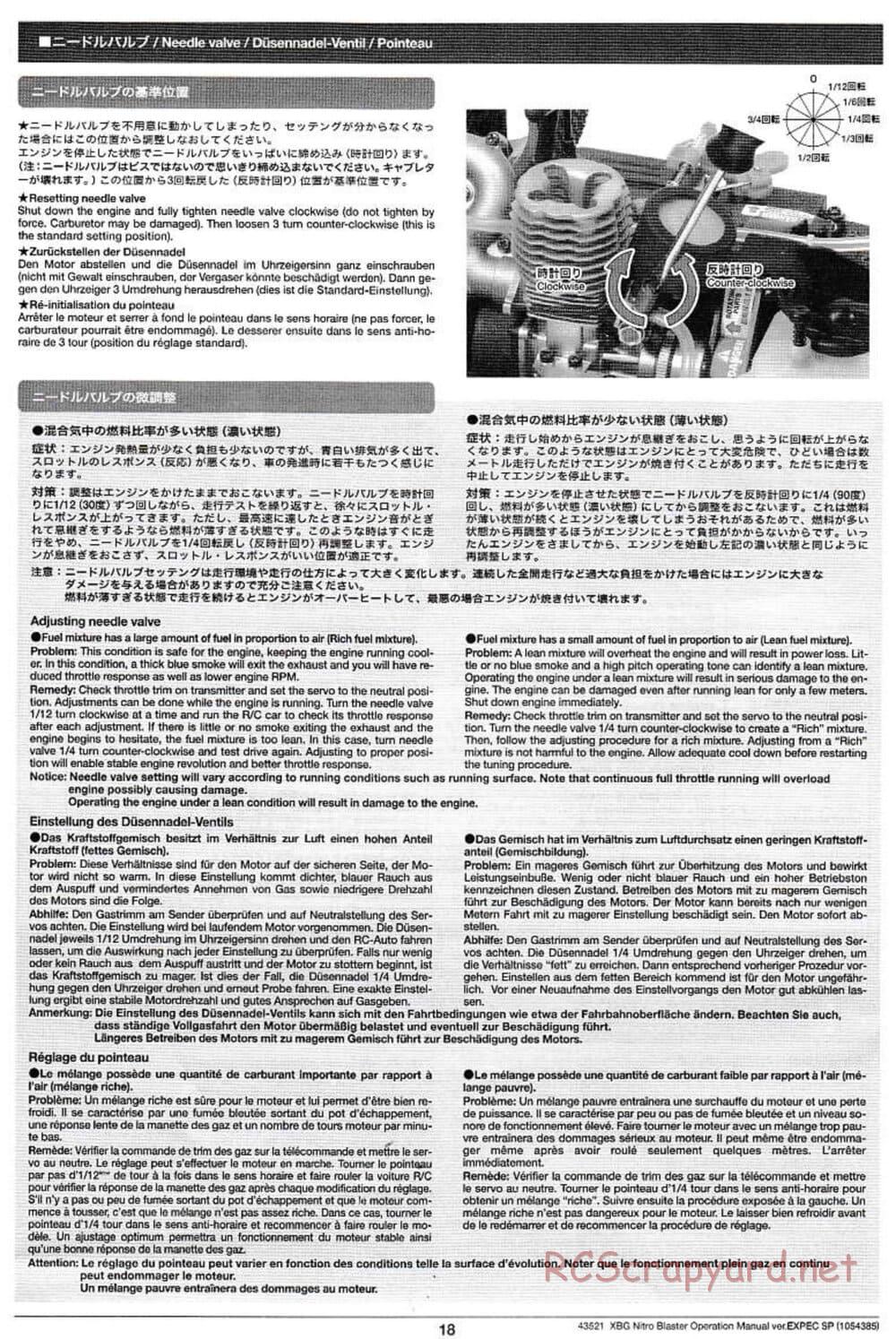 Tamiya - Nitro Blaster - NDF-01 - Operating Manual - Page 18