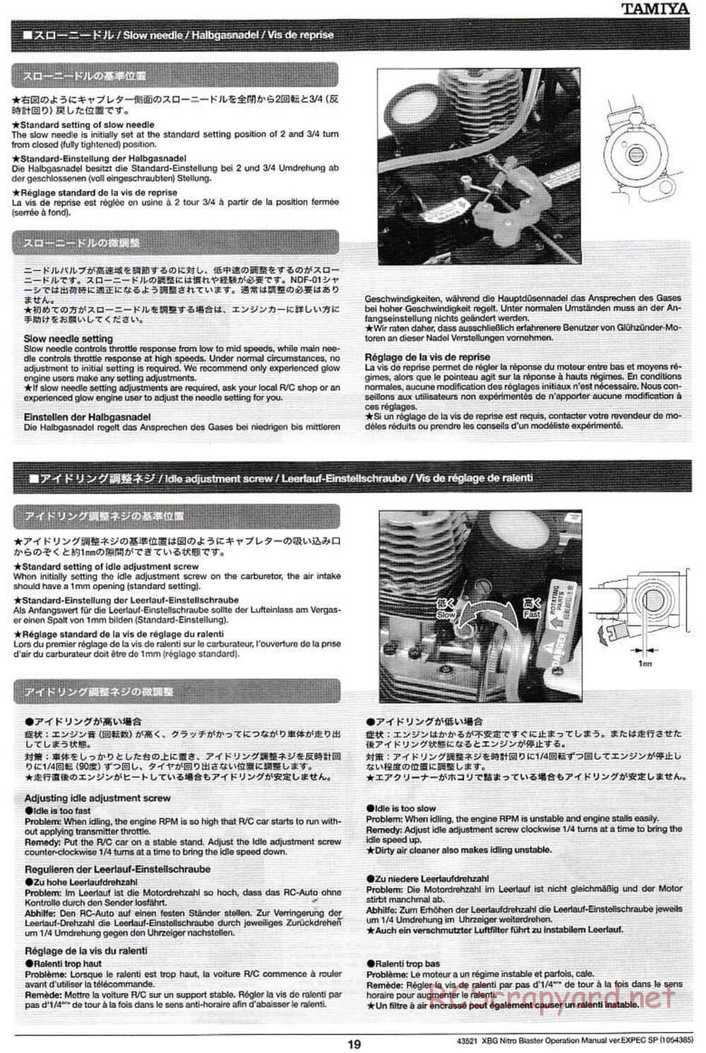 Tamiya - Nitro Blaster - NDF-01 - Operating Manual - Page 19