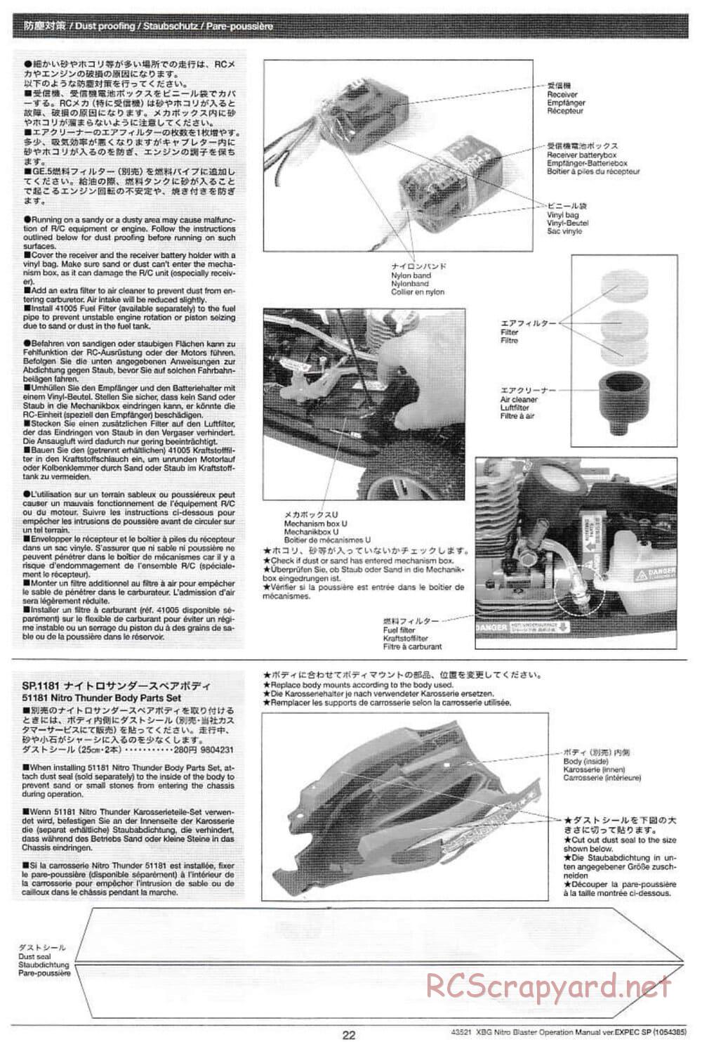Tamiya - Nitro Blaster - NDF-01 - Operating Manual - Page 22