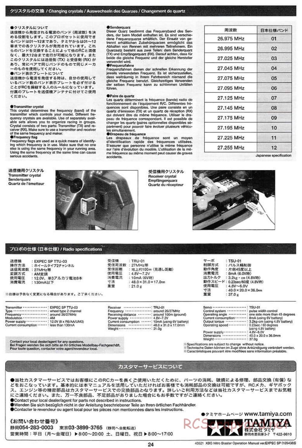 Tamiya - Nitro Blaster - NDF-01 - Operating Manual - Page 24