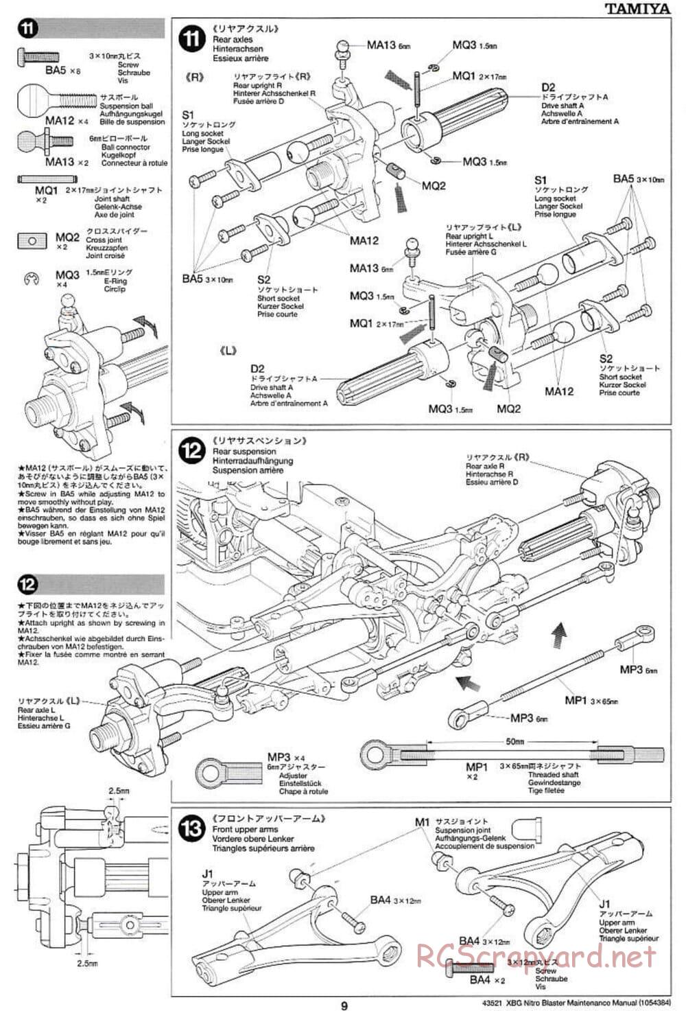 Tamiya - Nitro Blaster - NDF-01 - Maintenance Manual - Page 9