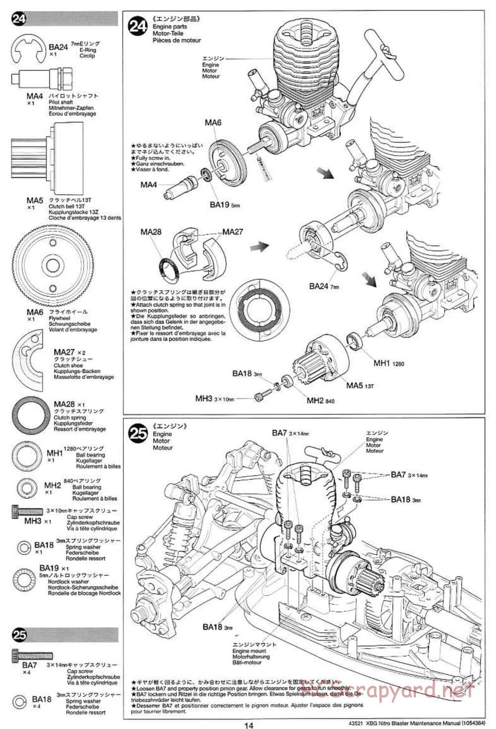 Tamiya - Nitro Blaster - NDF-01 - Maintenance Manual - Page 14