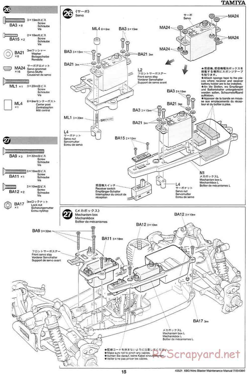 Tamiya - Nitro Blaster - NDF-01 - Maintenance Manual - Page 15