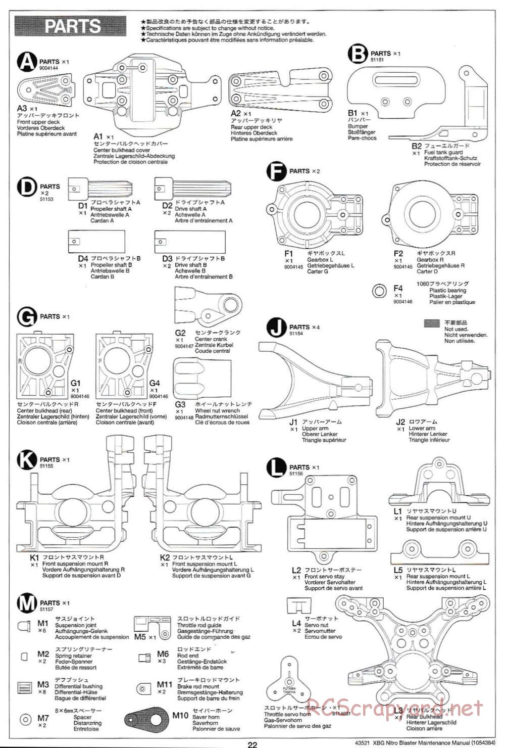 Tamiya - Nitro Blaster - NDF-01 - Maintenance Manual - Page 22