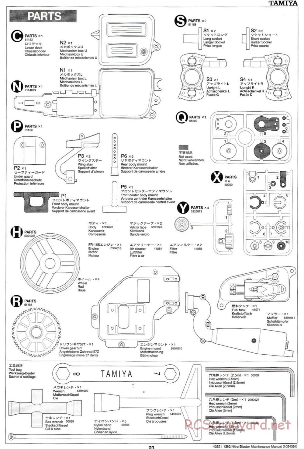 Tamiya - Nitro Blaster - NDF-01 - Maintenance Manual - Page 23