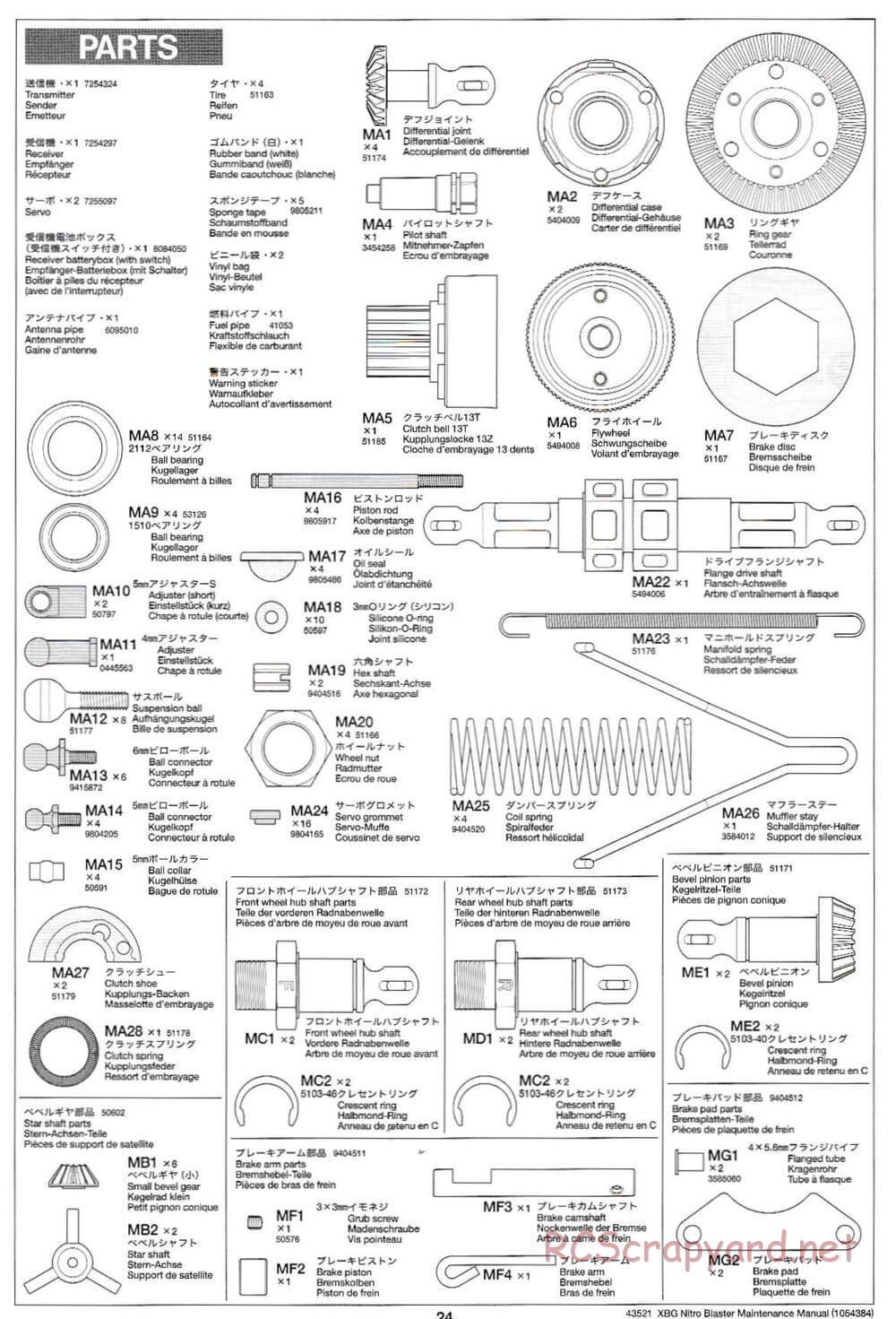 Tamiya - Nitro Blaster - NDF-01 - Maintenance Manual - Page 24