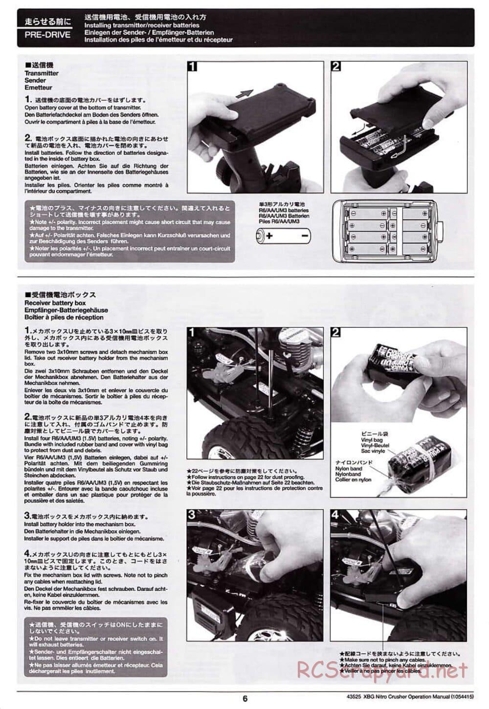 Tamiya - Nitro Crusher - NDF-01T - Operating Manual - Page 6