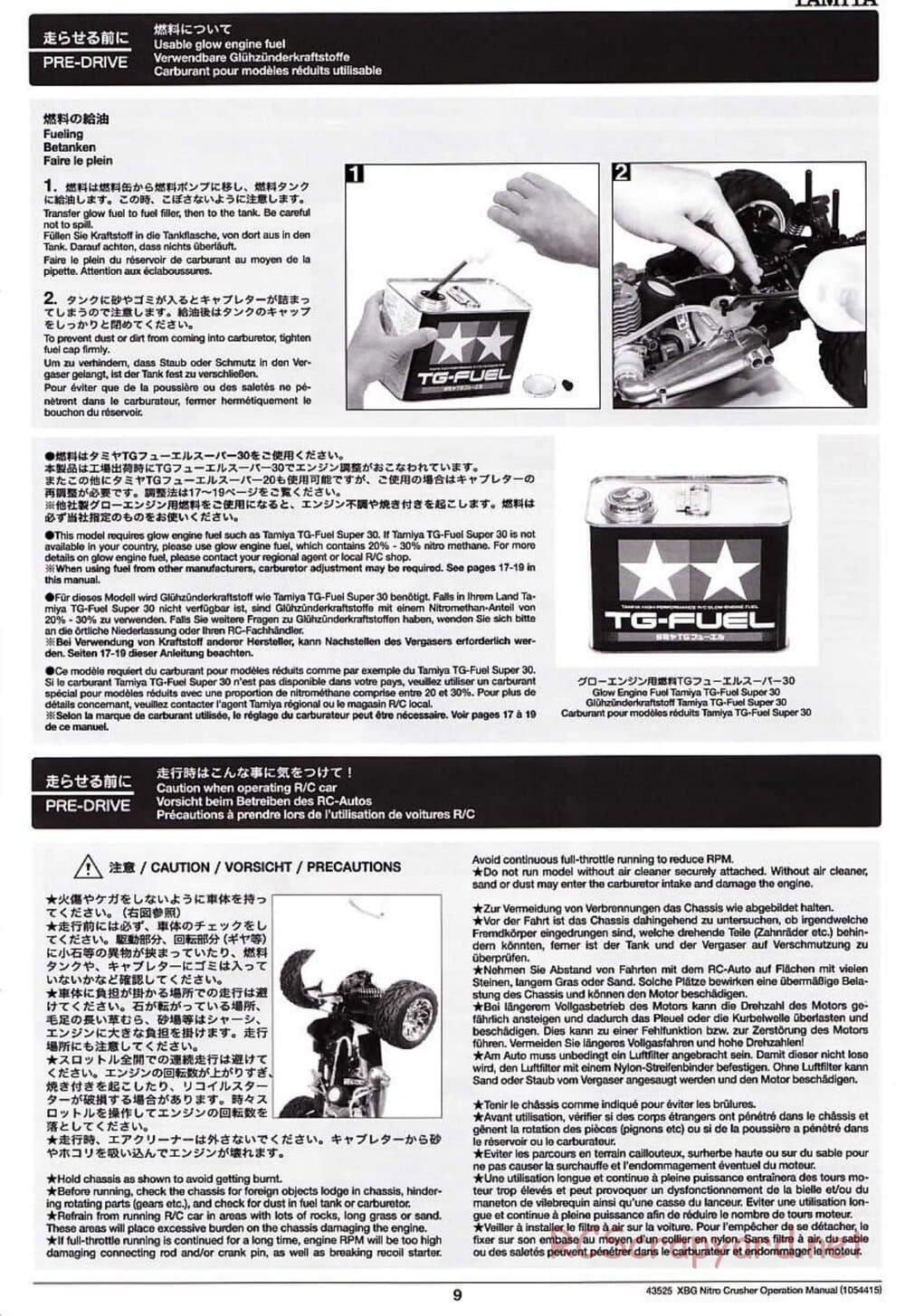 Tamiya - Nitro Crusher - NDF-01T - Operating Manual - Page 9