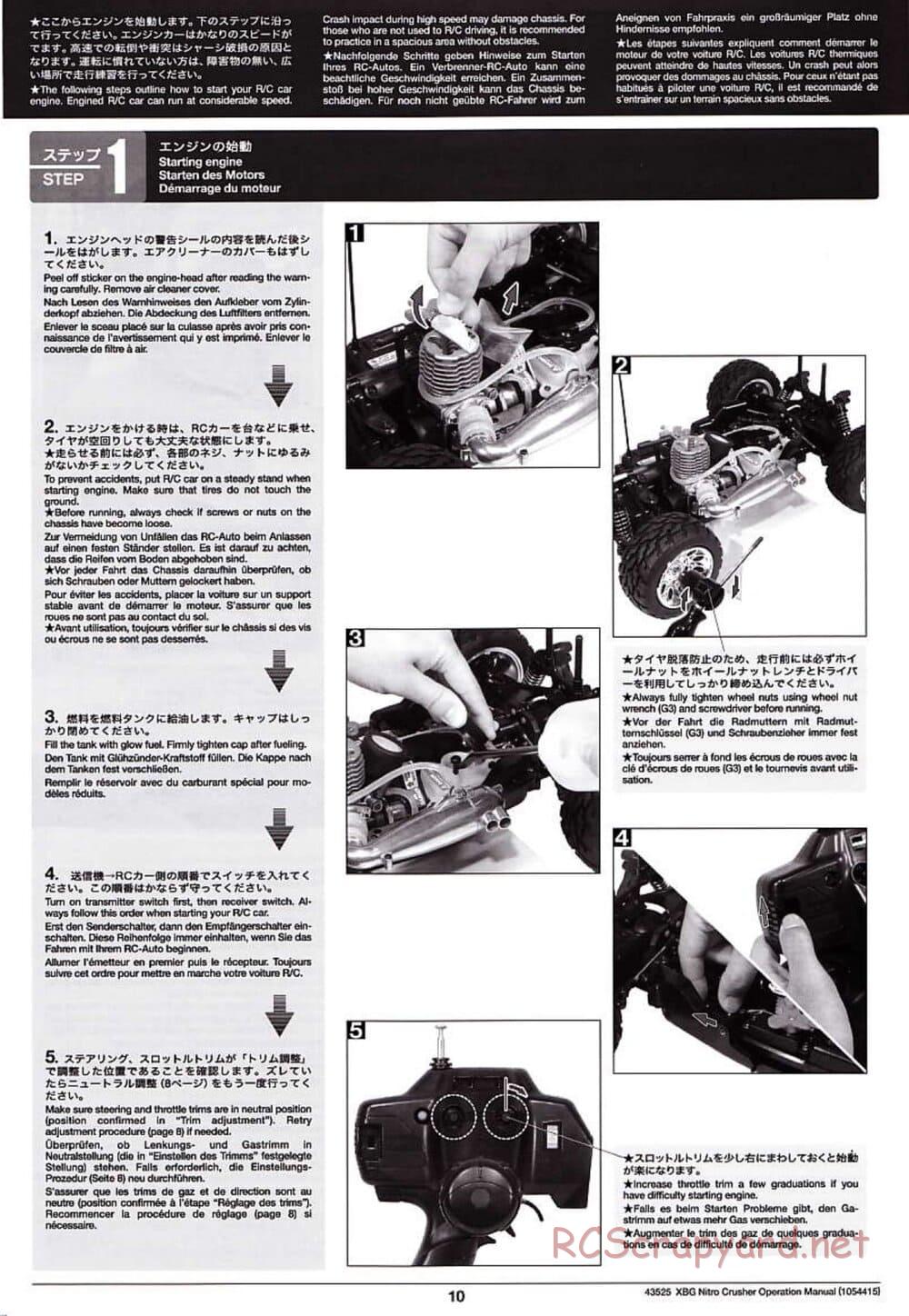 Tamiya - Nitro Crusher - NDF-01T - Operating Manual - Page 10