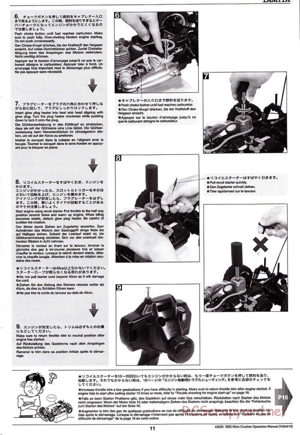 Tamiya - Nitro Crusher - NDF-01T - Operating Manual - Page 11
