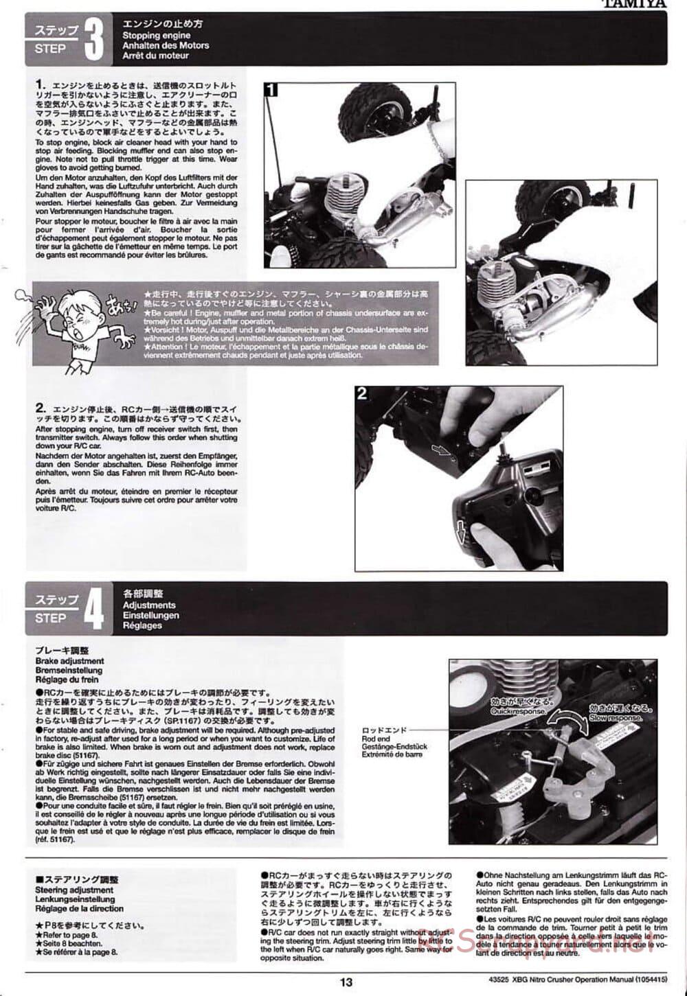 Tamiya - Nitro Crusher - NDF-01T - Operating Manual - Page 13