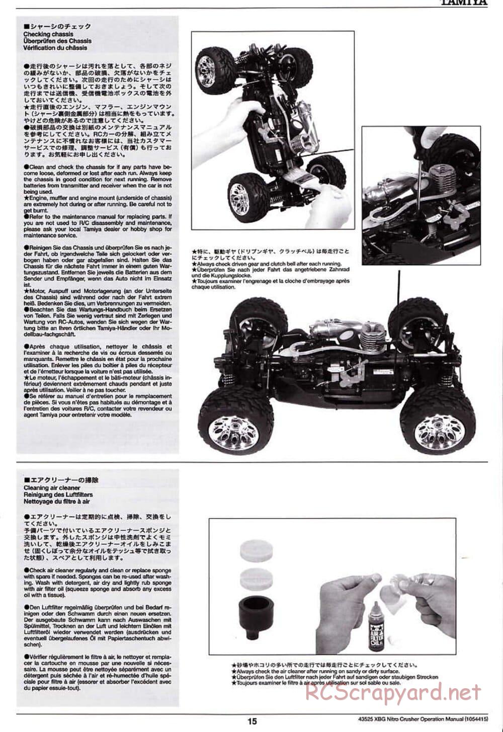 Tamiya - Nitro Crusher - NDF-01T - Operating Manual - Page 15