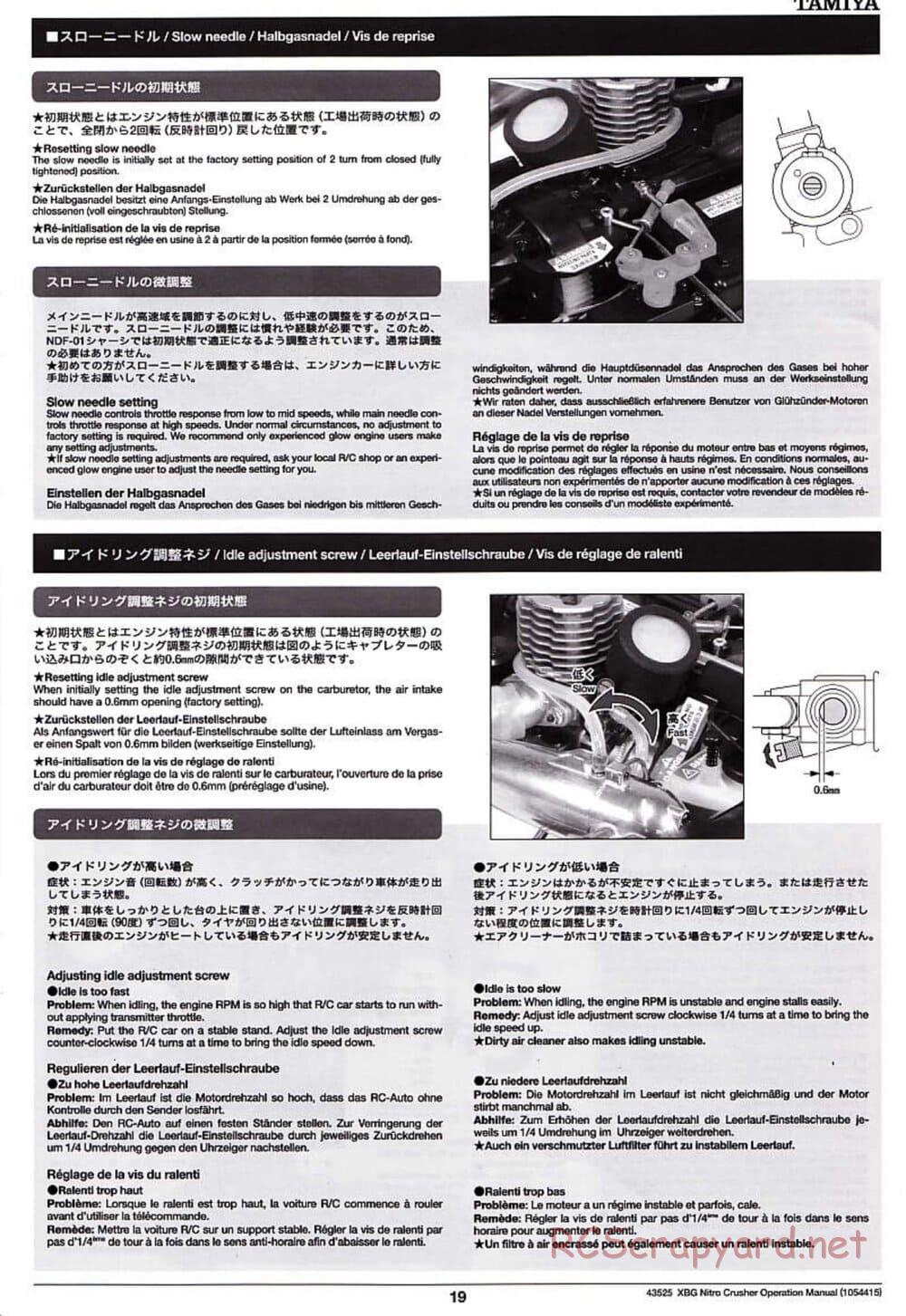Tamiya - Nitro Crusher - NDF-01T - Operating Manual - Page 19