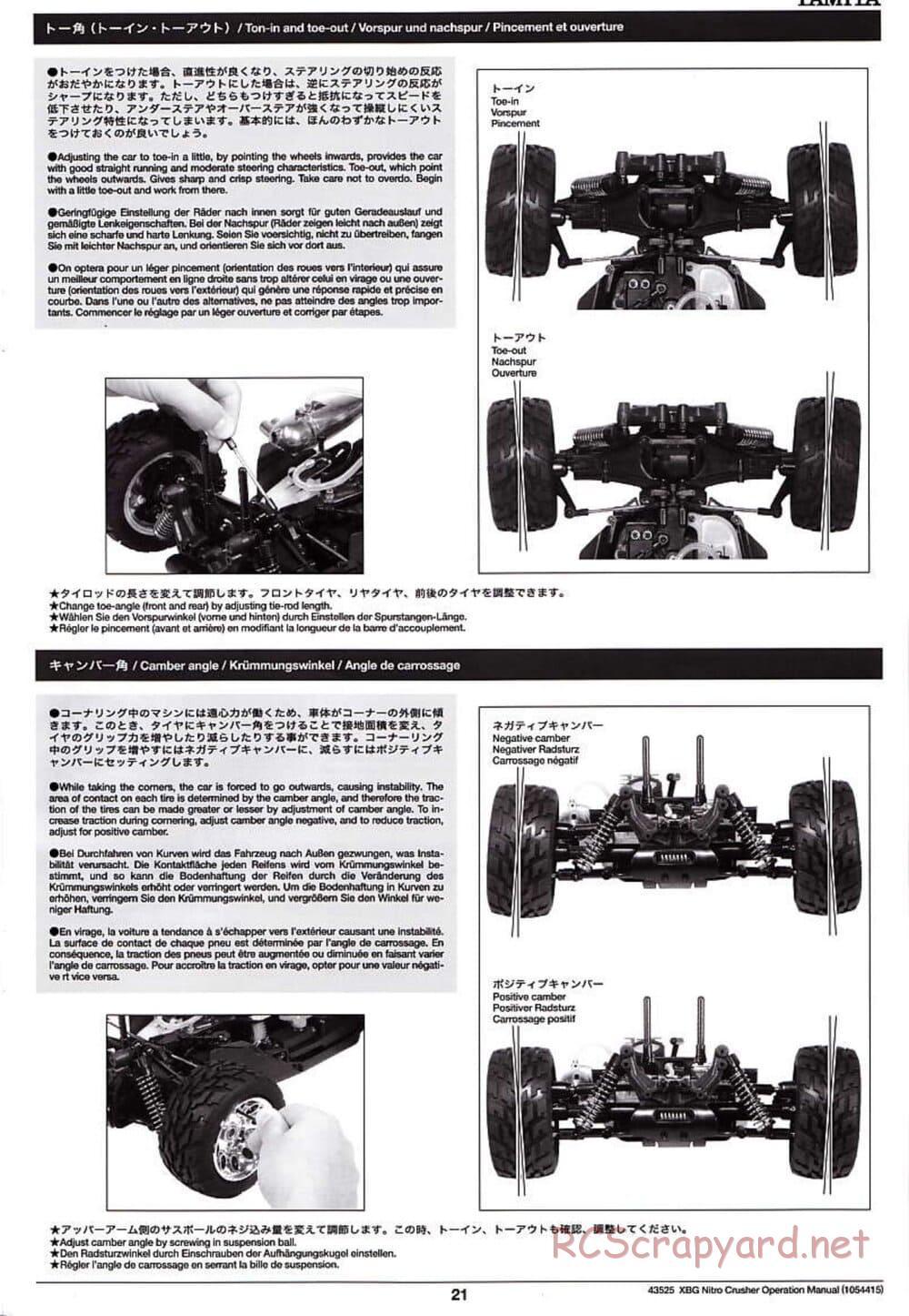 Tamiya - Nitro Crusher - NDF-01T - Operating Manual - Page 21