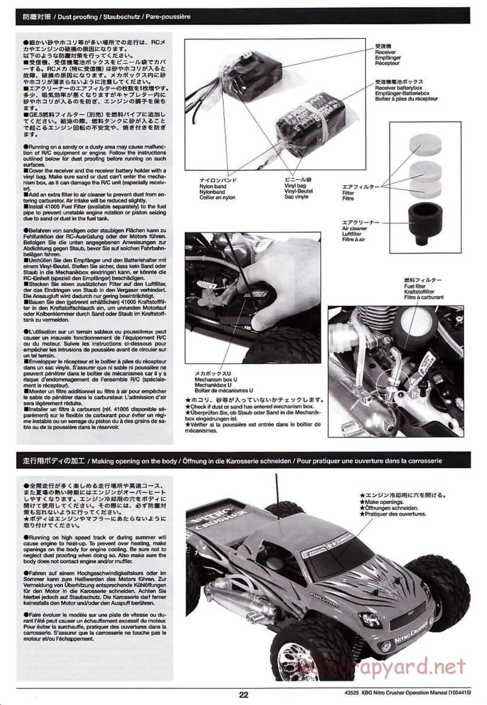 Tamiya - Nitro Crusher - NDF-01T - Operating Manual - Page 22