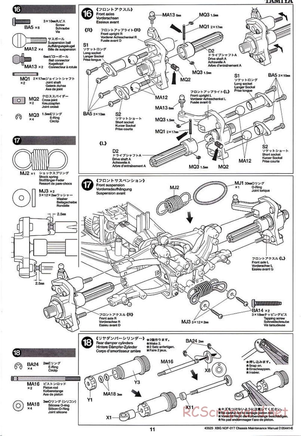 Tamiya - Nitro Crusher - NDF-01T - Maintenance Manual - Page 11