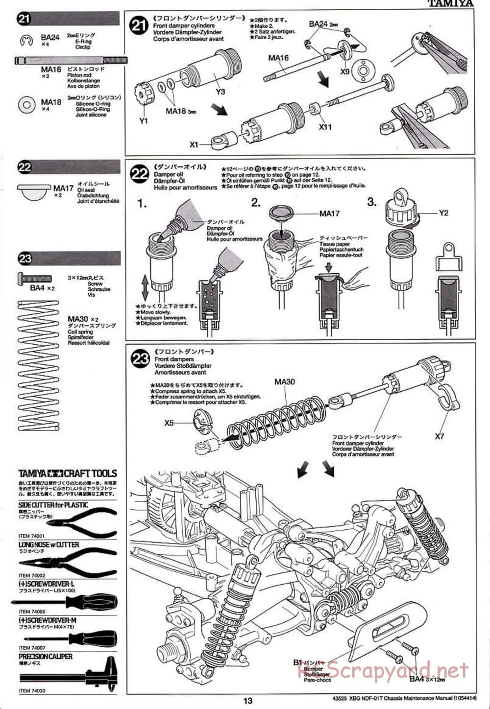 Tamiya - Nitro Crusher - NDF-01T - Maintenance Manual - Page 13