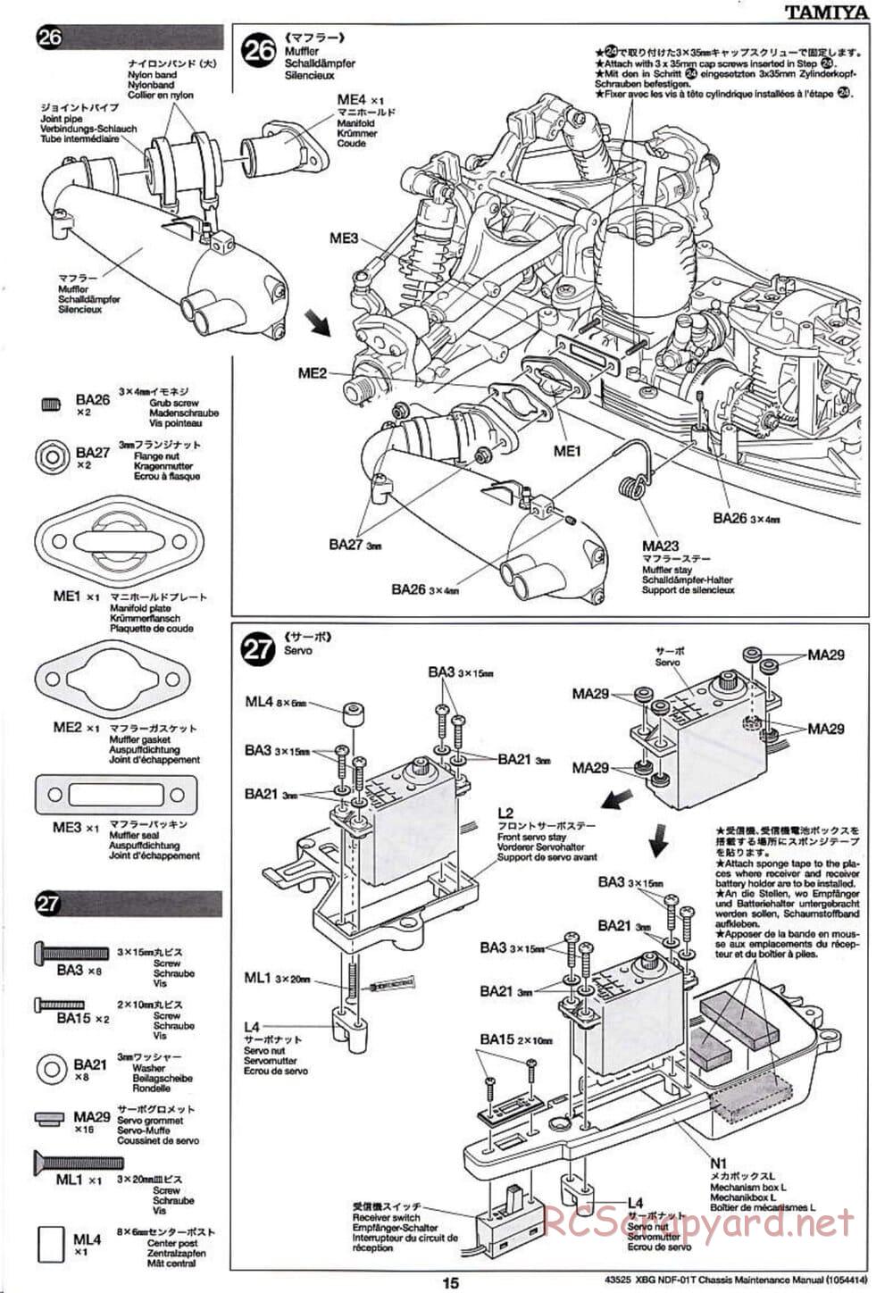 Tamiya - Nitro Crusher - NDF-01T - Maintenance Manual - Page 15