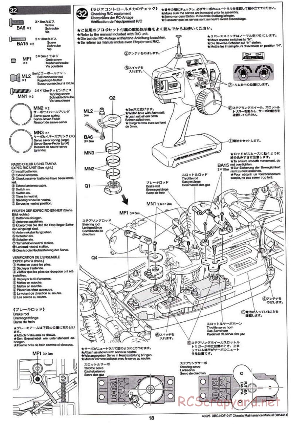 Tamiya - Nitro Crusher - NDF-01T - Maintenance Manual - Page 18