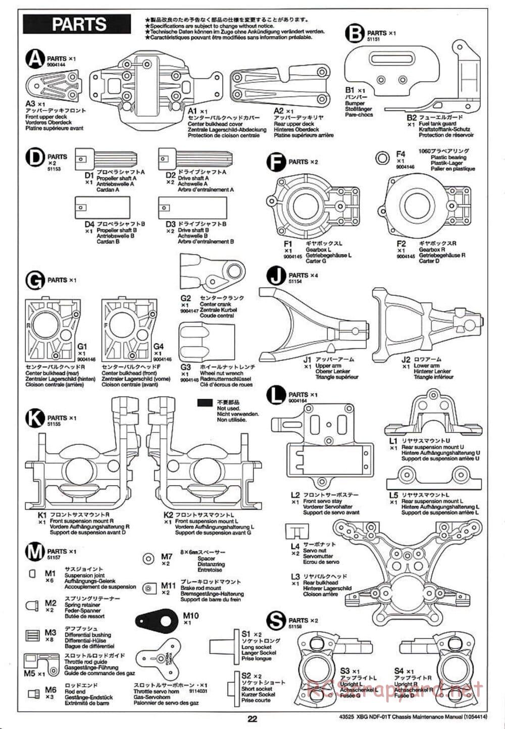 Tamiya - Nitro Crusher - NDF-01T - Maintenance Manual - Page 22