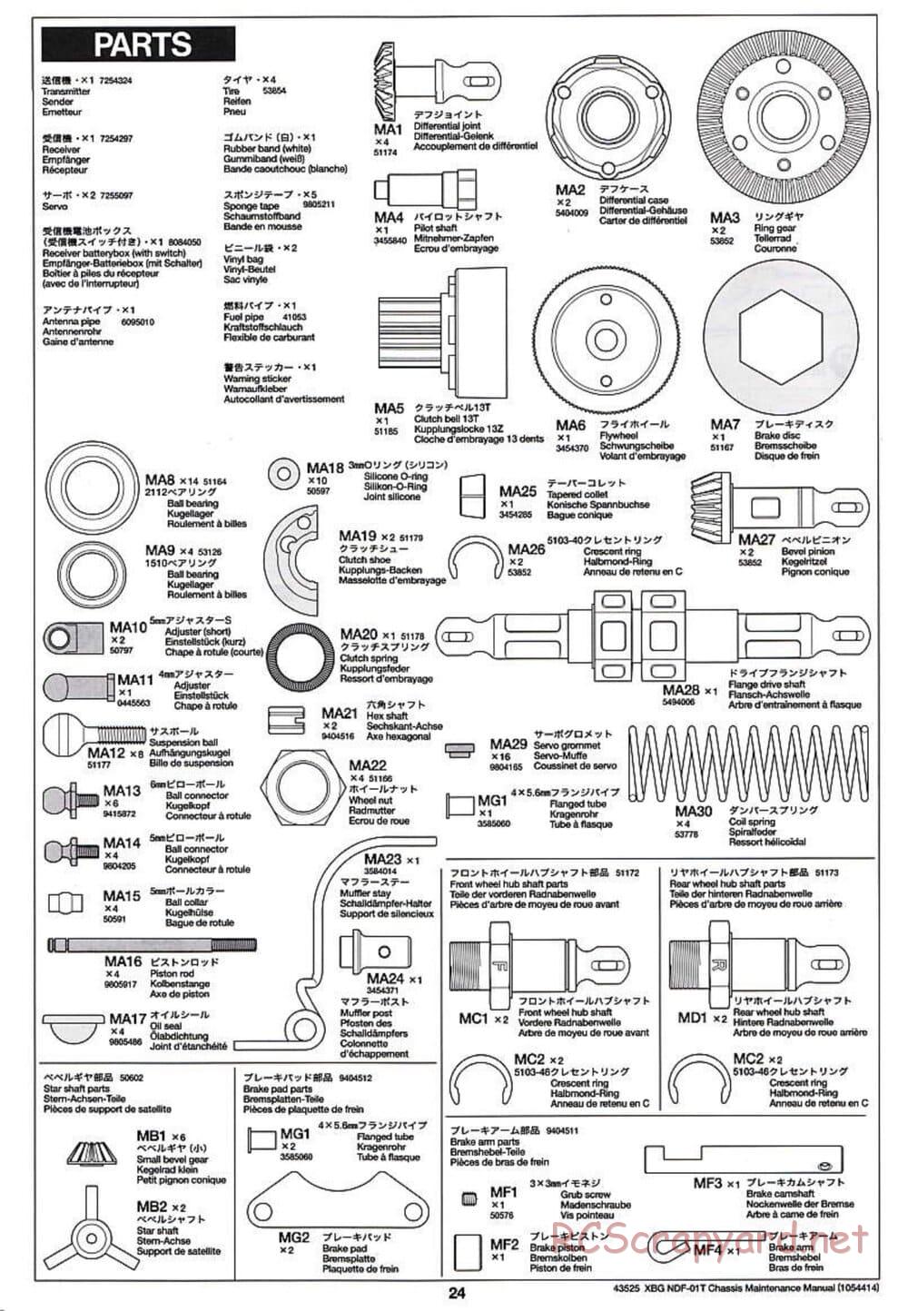 Tamiya - Nitro Crusher - NDF-01T - Maintenance Manual - Page 24