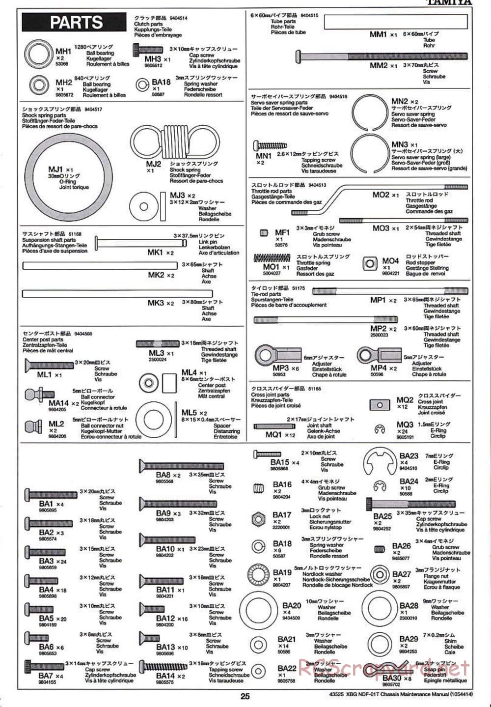 Tamiya - Nitro Crusher - NDF-01T - Maintenance Manual - Page 25
