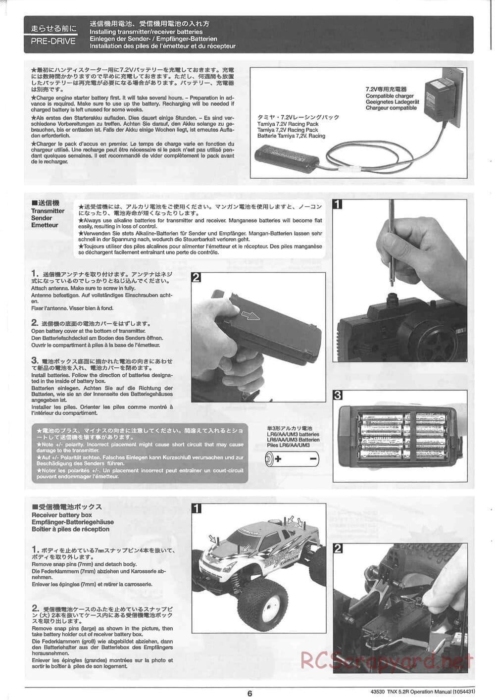 Tamiya - TNX 5.2R - TGM-04 - Operating Manual - Page 6