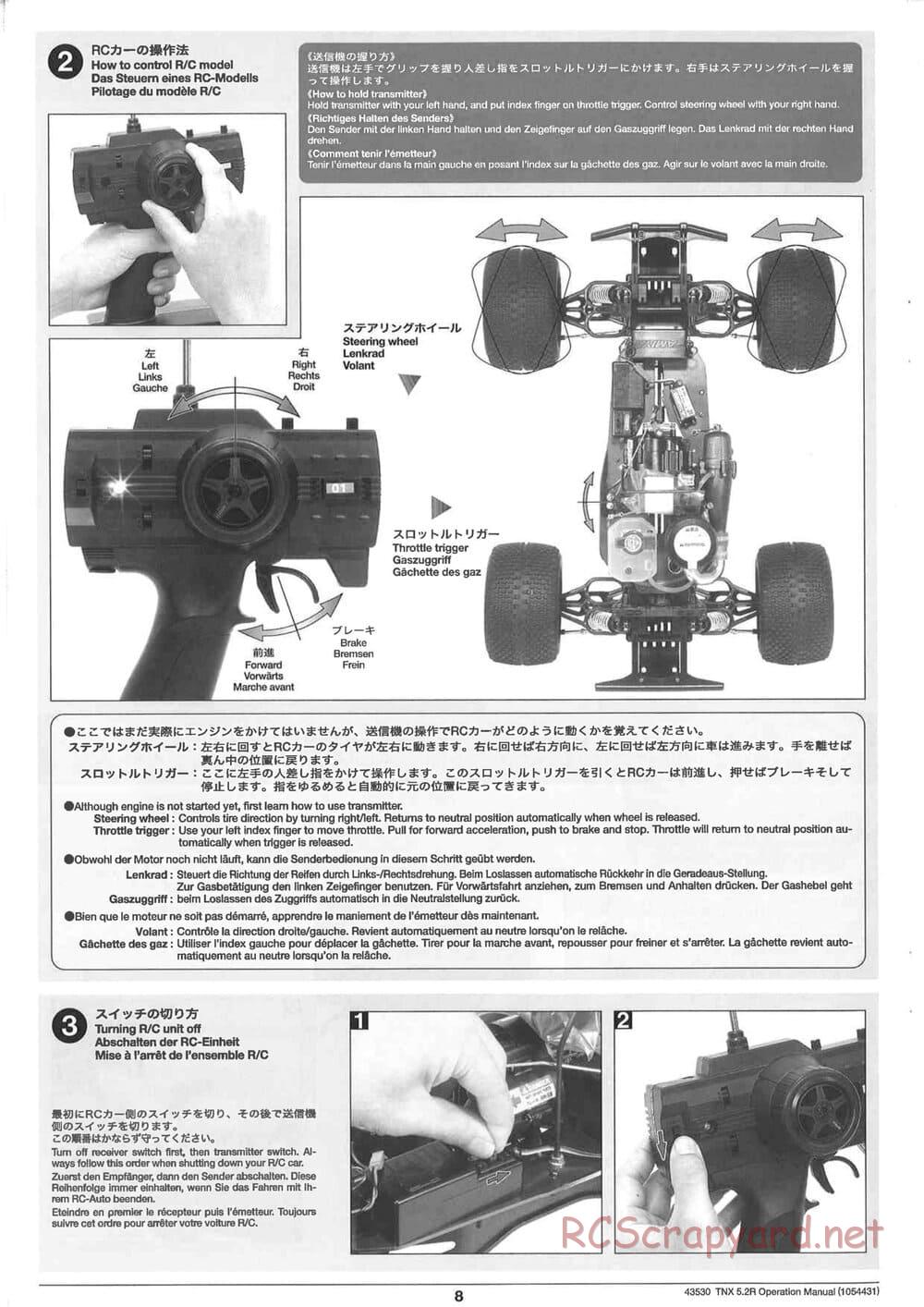 Tamiya - TNX 5.2R - TGM-04 - Operating Manual - Page 8