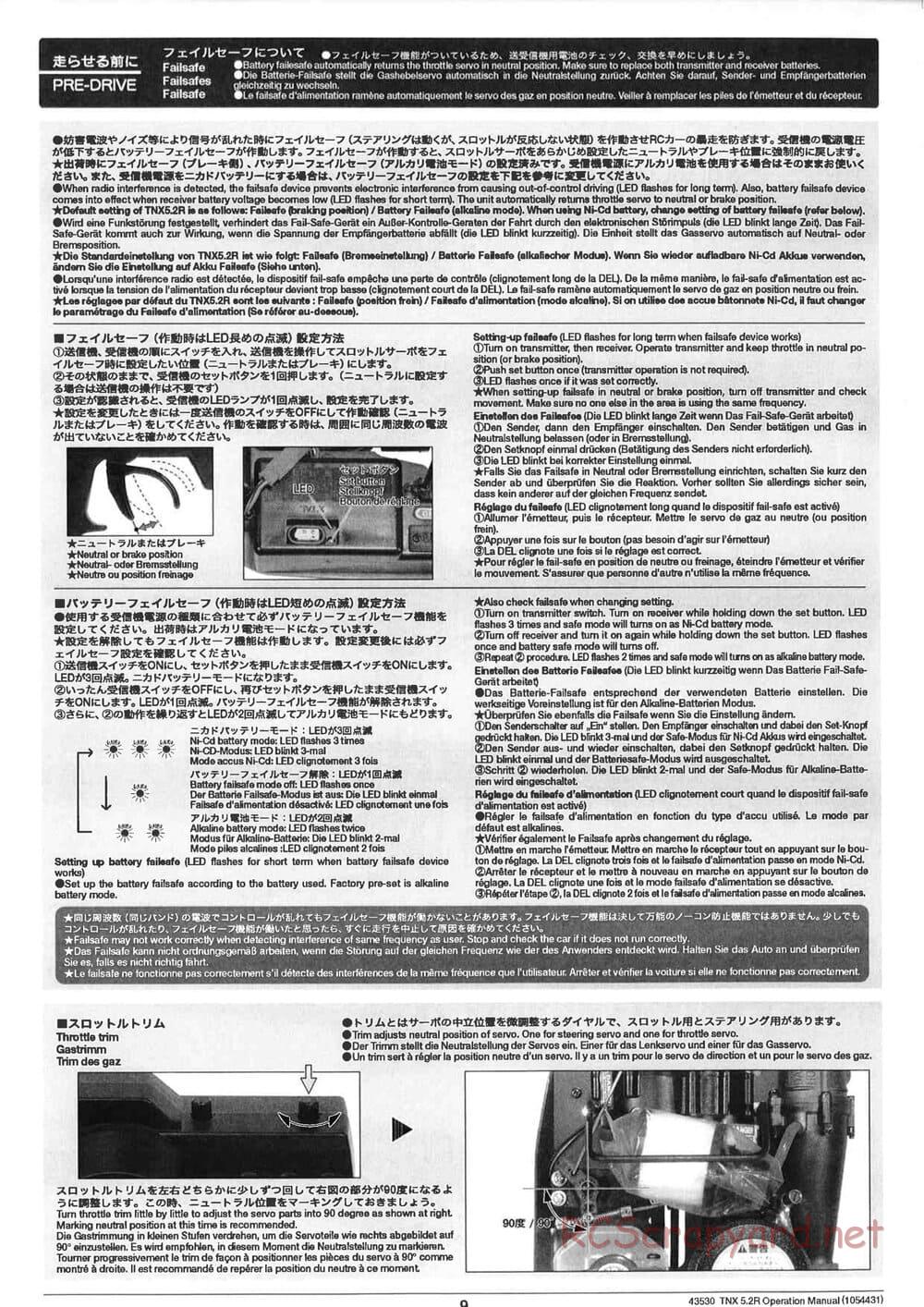Tamiya - TNX 5.2R - TGM-04 - Operating Manual - Page 9