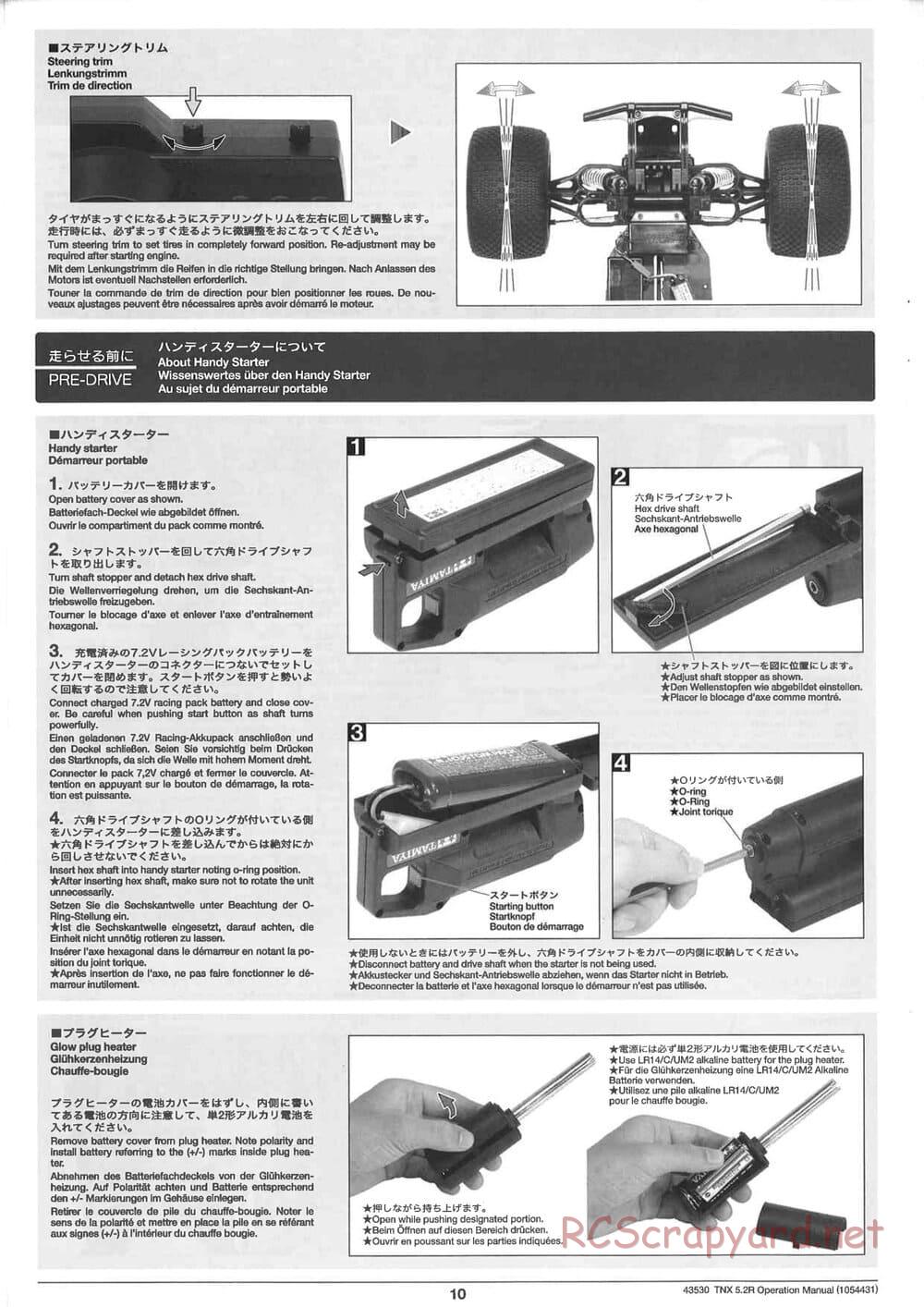 Tamiya - TNX 5.2R - TGM-04 - Operating Manual - Page 10