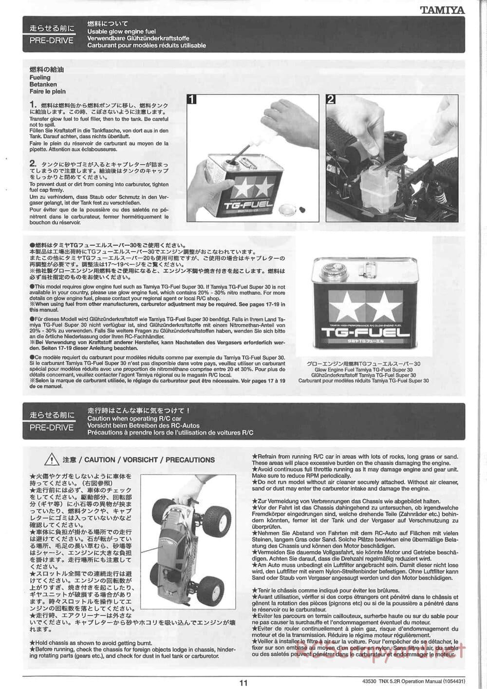 Tamiya - TNX 5.2R - TGM-04 - Operating Manual - Page 11