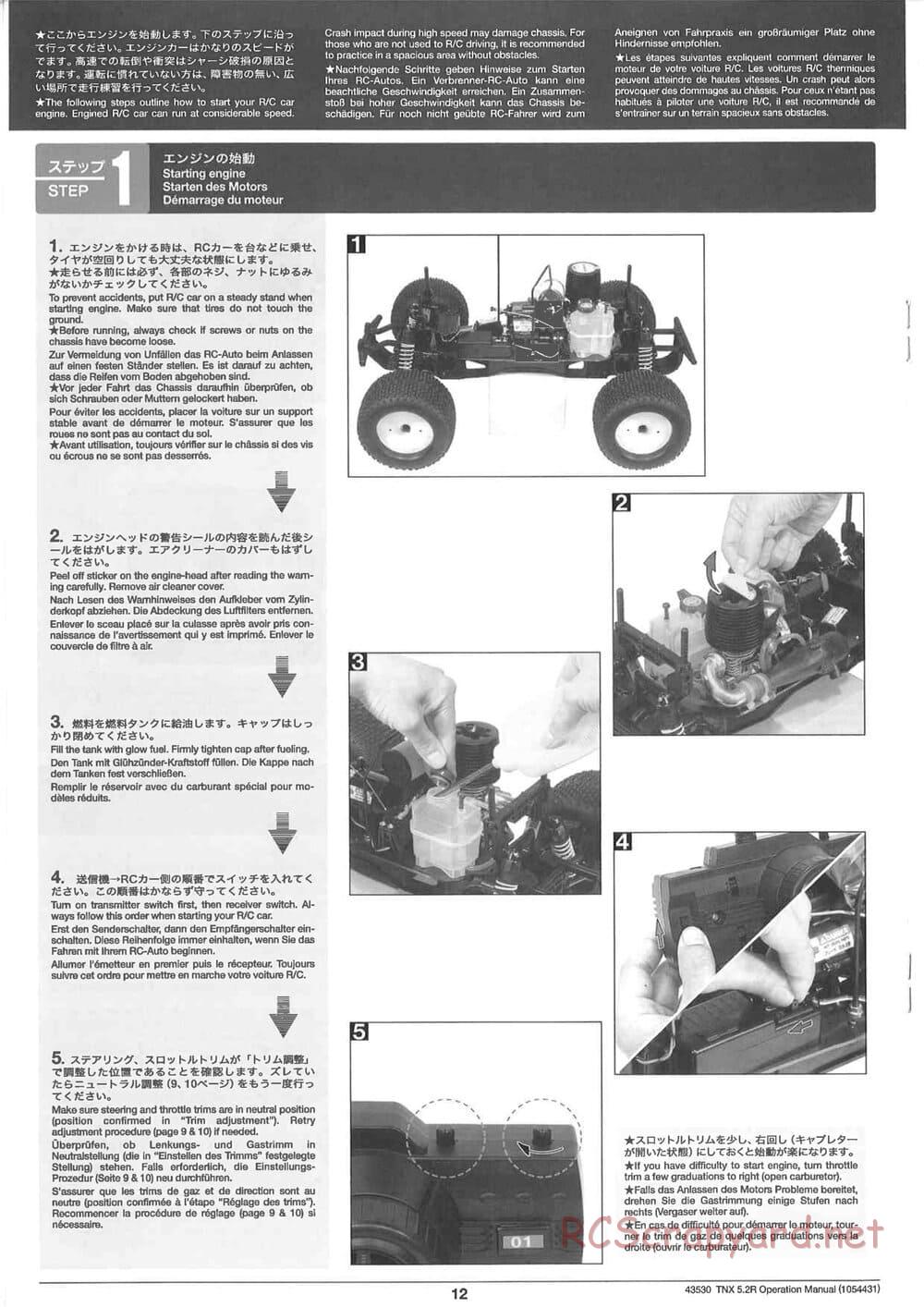 Tamiya - TNX 5.2R - TGM-04 - Operating Manual - Page 12
