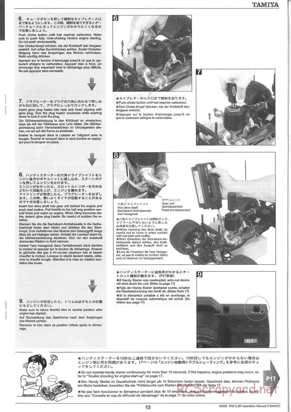 Tamiya - TNX 5.2R - TGM-04 - Operating Manual - Page 13